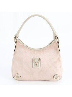 Gucci GG Canvas Abbey Leather Shoulder Bag Hand Pink